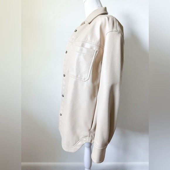 H&M Faux Leather Shirt Jacket - Picture 5 of 14